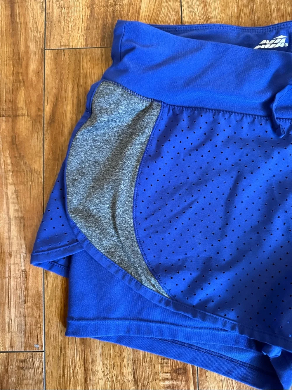 Avia Royal Blue Athletic Shorts Gray Panels Size Medium - Picture 5 of 10